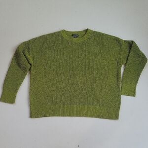 Eileen Fisher Women's Olive Green Crew Neck Sweater